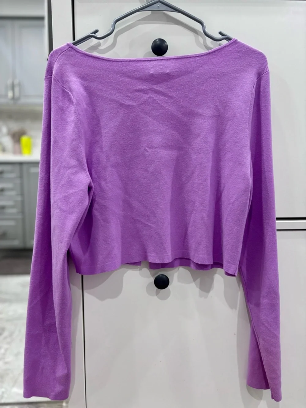 Sunday Best Lavender Cropped Button-Front Cardigan - Picture 6 of 9